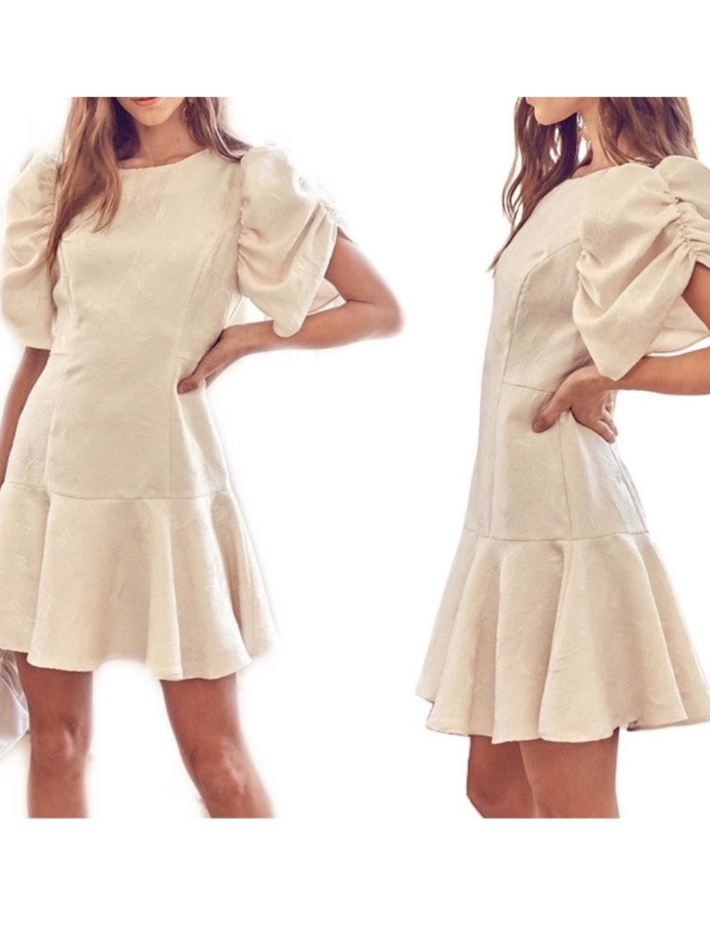 DO+BE Brocade Puff Sleeve Mini Dress